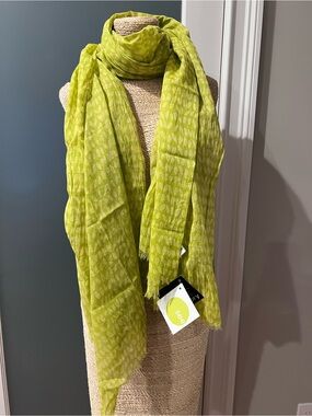 Bright Lime Green Patterned Women's Scarf